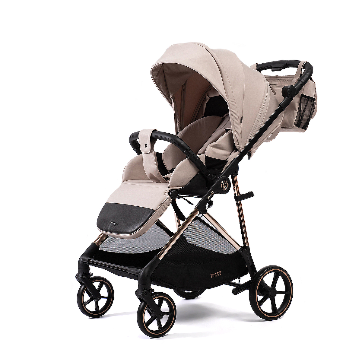 Прогулочная коляска Peppy Amici Beige бежевый, рама золото (LX) — изображение 13