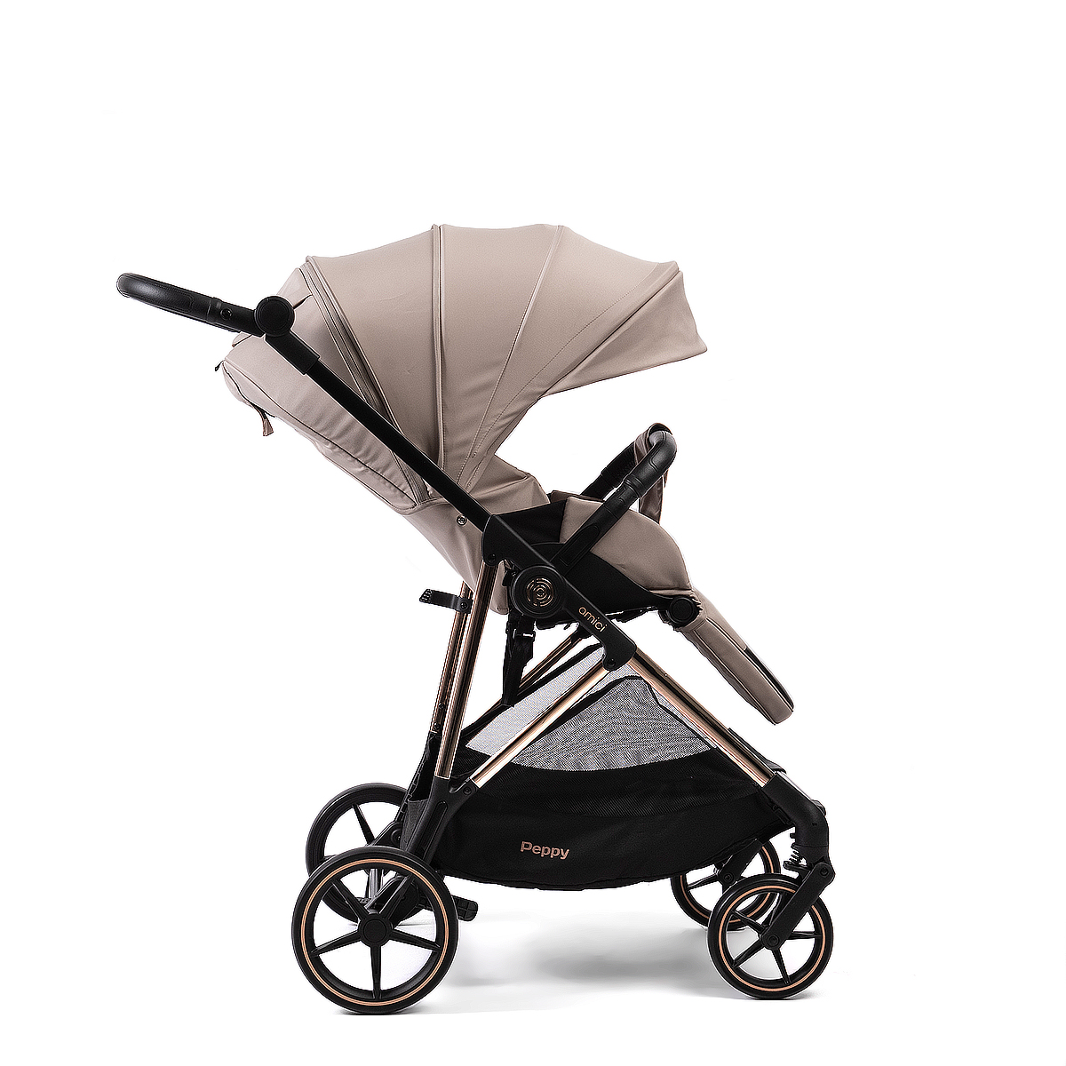 Прогулочная коляска Peppy Amici Beige бежевый, рама золото (LX) — изображение 5